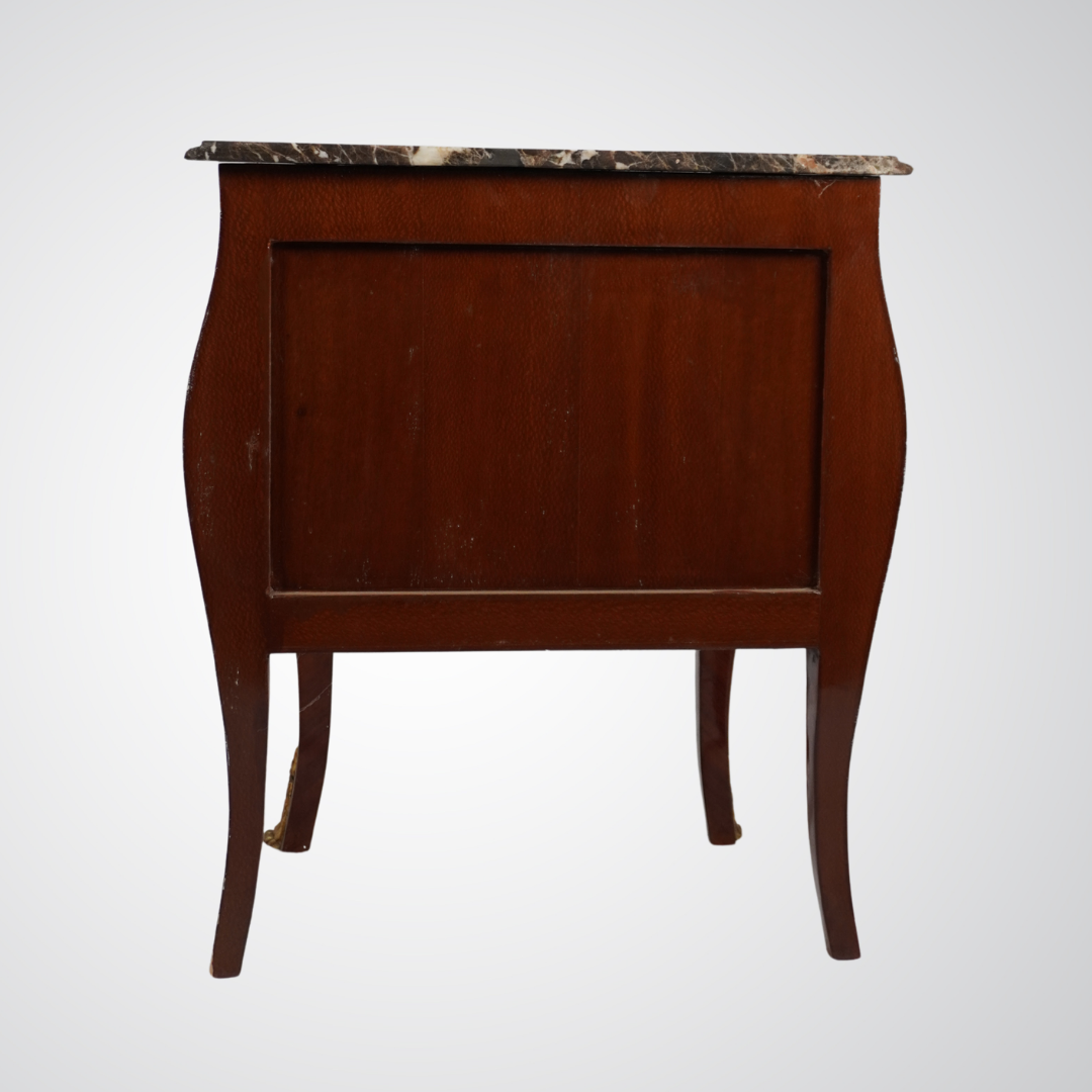 French Louis XV Style Bombe Chest with Marble Top