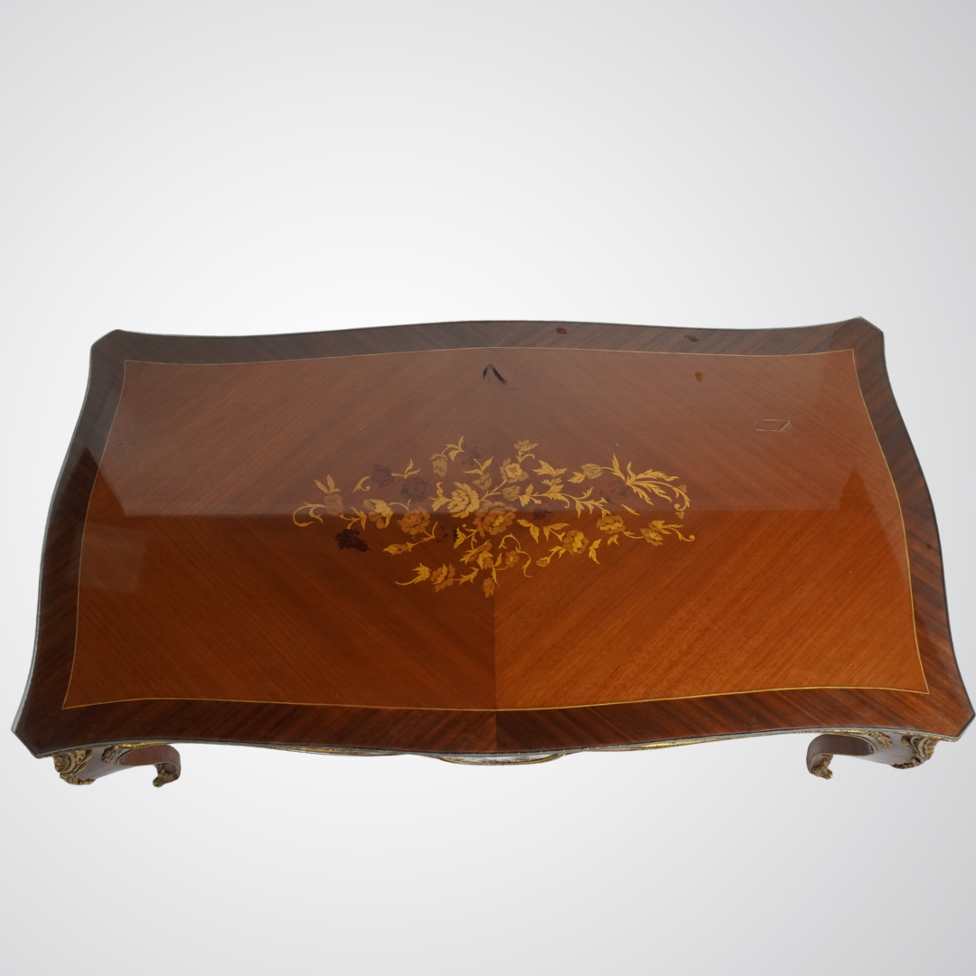 Antique Louis XV Style Gilt Bronze Mounted Coffee Table