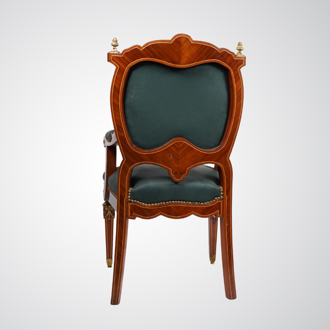Antique French Louis XVI Style Armchair with Ormolu Mounts