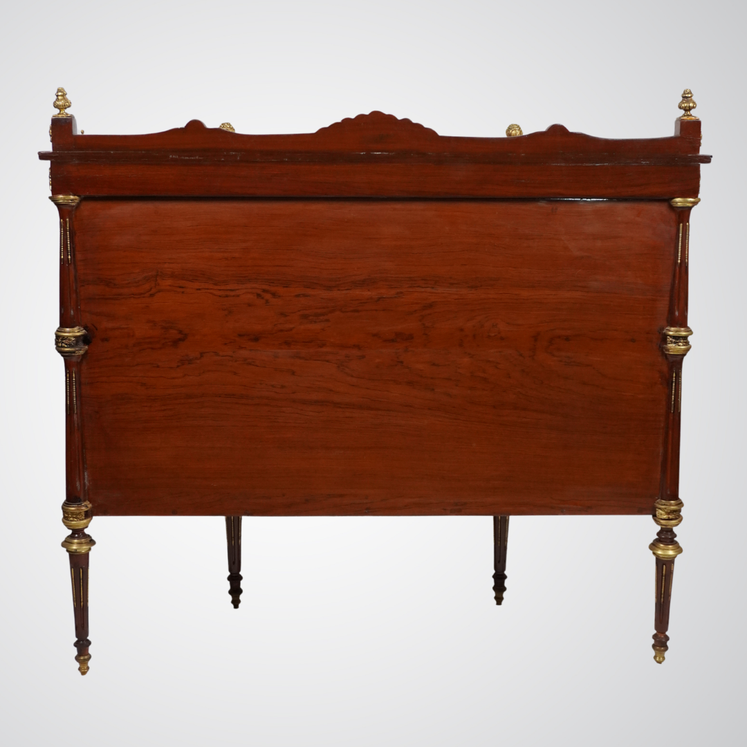 Exquisite Louis XVI Style Mahogany Étagère with Gilt Bronze Mounts and Clock Pediment