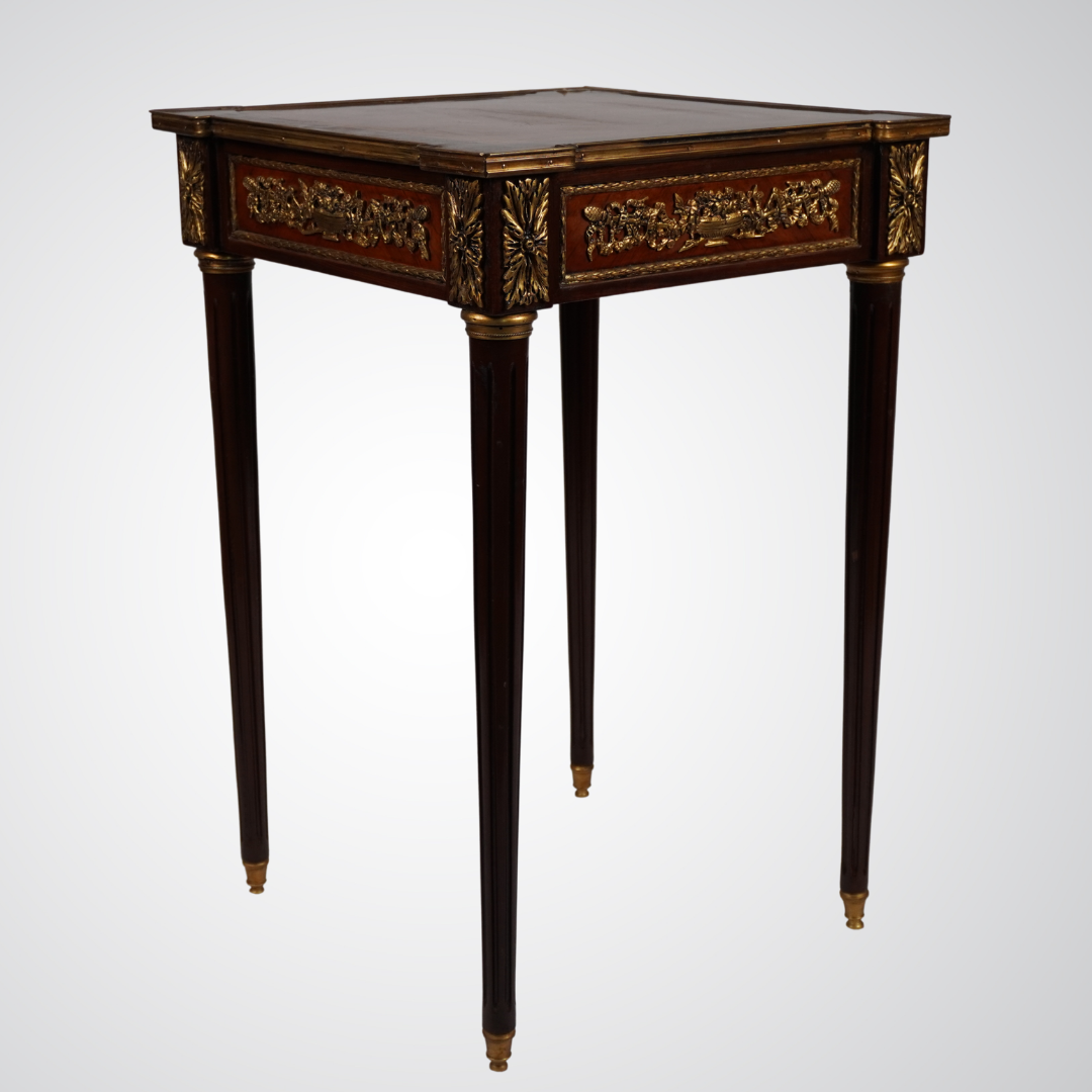 Elegant French Louis XVI Style Side Table with Gilt Bronze Mounts