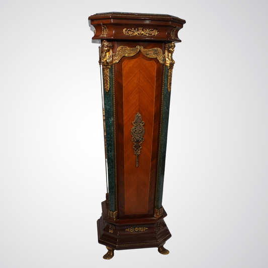 Antique French Empire Style Marble Top Pedestal Stand