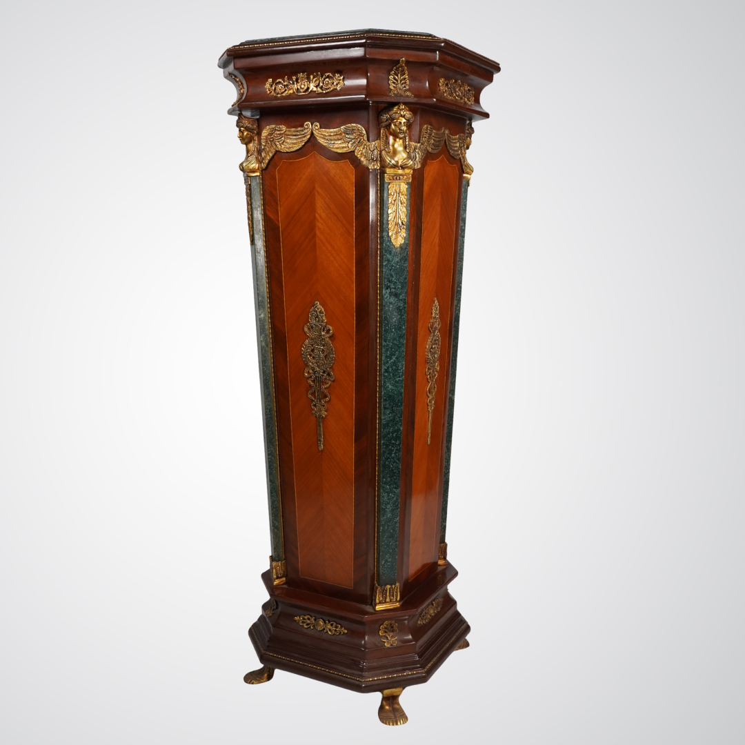 Antique French Empire Style Marble Top Pedestal Stand