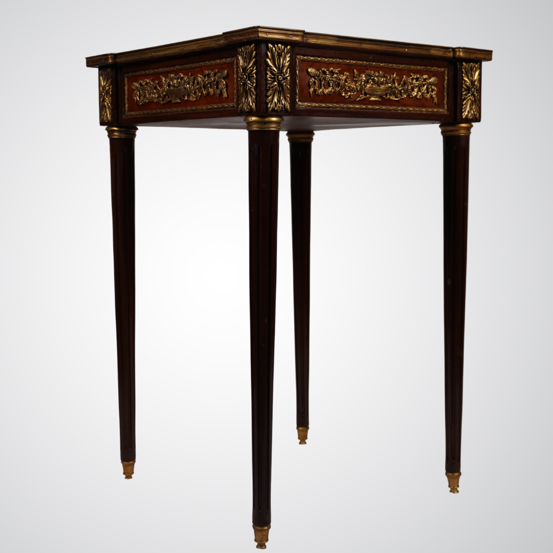 Elegant French Louis XVI Style Side Table with Gilt Bronze Mounts