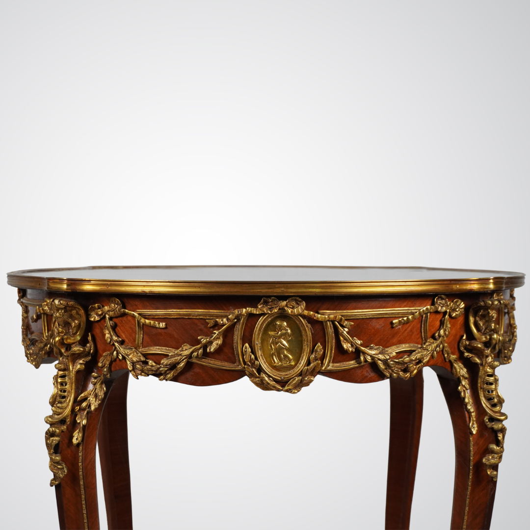 Magnificent Louis XVI Style Mahogany Sideboard with Marble Top and Gilt Bronze Mounts