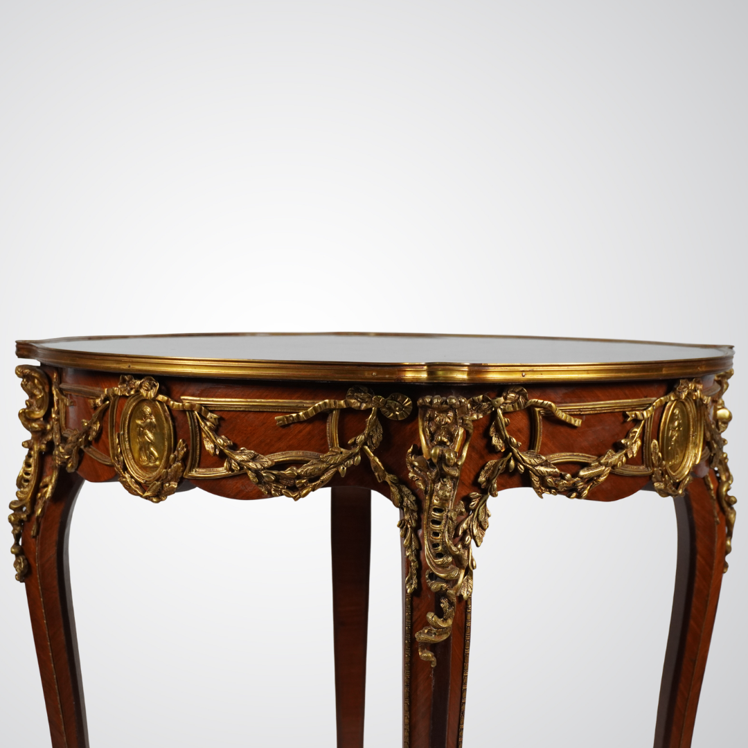 Magnificent Louis XVI Style Mahogany Sideboard with Marble Top and Gilt Bronze Mounts