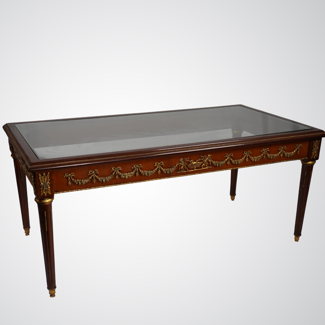 Louis XVI Style Gilt Bronze Mounted Mahogany Coffee Table