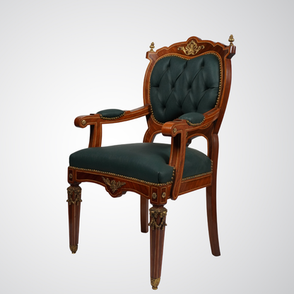 Antique French Louis XVI Style Armchair with Ormolu Mounts
