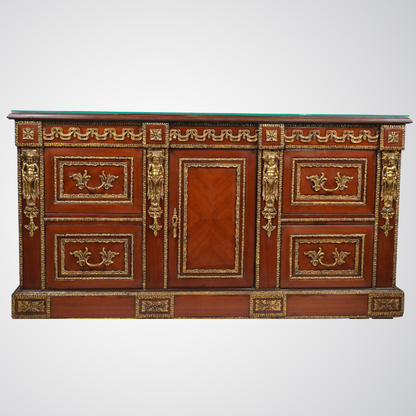 Luxurious Antique French Commode with Ormolu Mounts and Marble Top