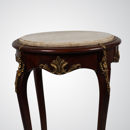 Elegant French Louis XV Style Marble Top Side Table