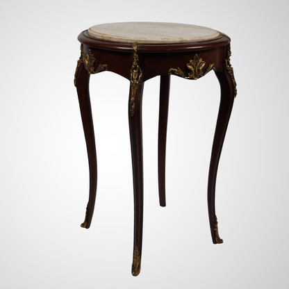 Elegant French Louis XV Style Marble Top Side Table