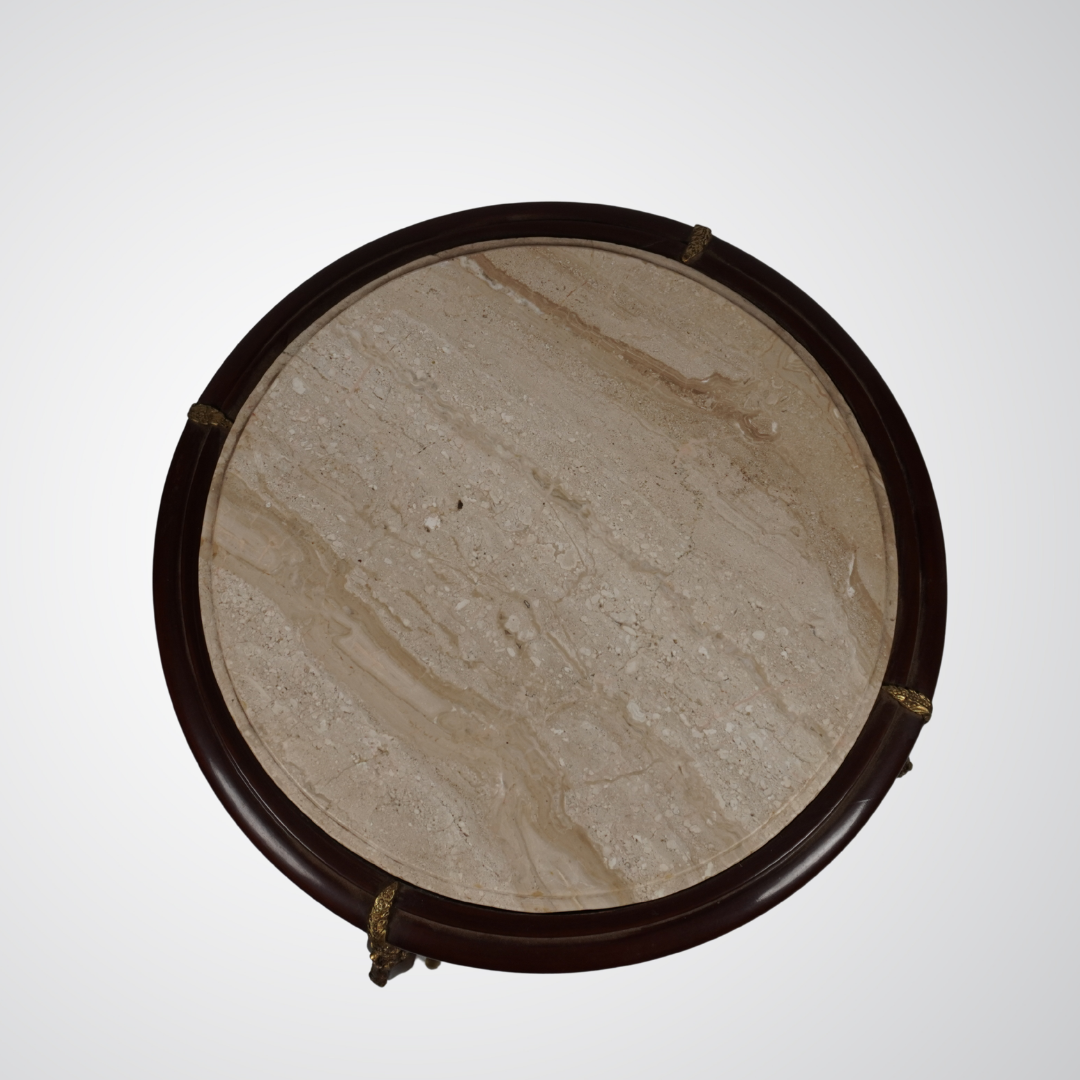 Elegant French Louis XV Style Marble Top Side Table