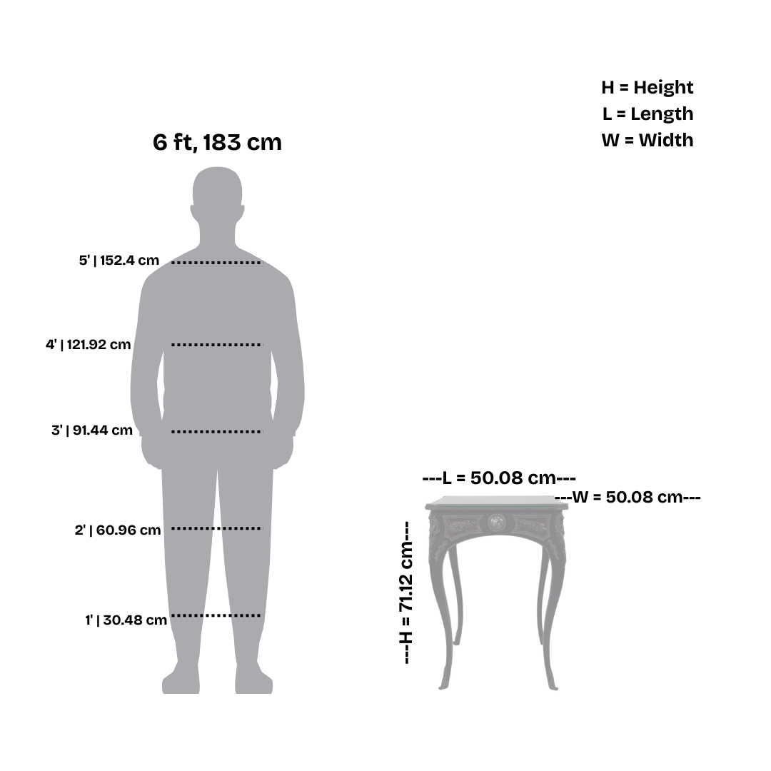 Antique French Louis XV Style Side Table with Gilt Bronze Mounts