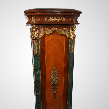 Antique French Empire Style Marble Top Pedestal Stand
