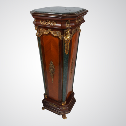 Antique French Empire Style Marble Top Pedestal Stand
