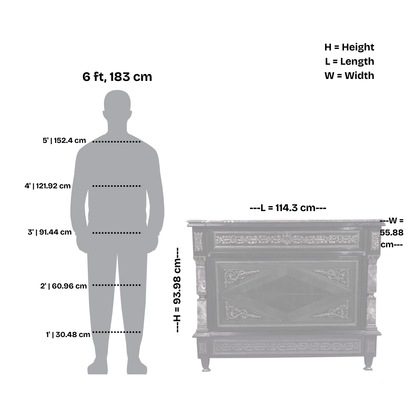 Luxurious Louis XVI Style Commode with Marble Top and Gilt Bronze Detailing