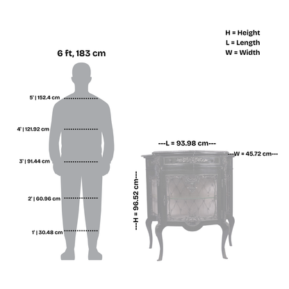 Antique French Louis XV Style Vitrine Cabinet with Marble Top and Gilt Bronze Mounts