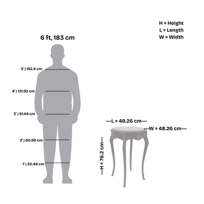 Elegant French Louis XV Style Marble Top Side Table