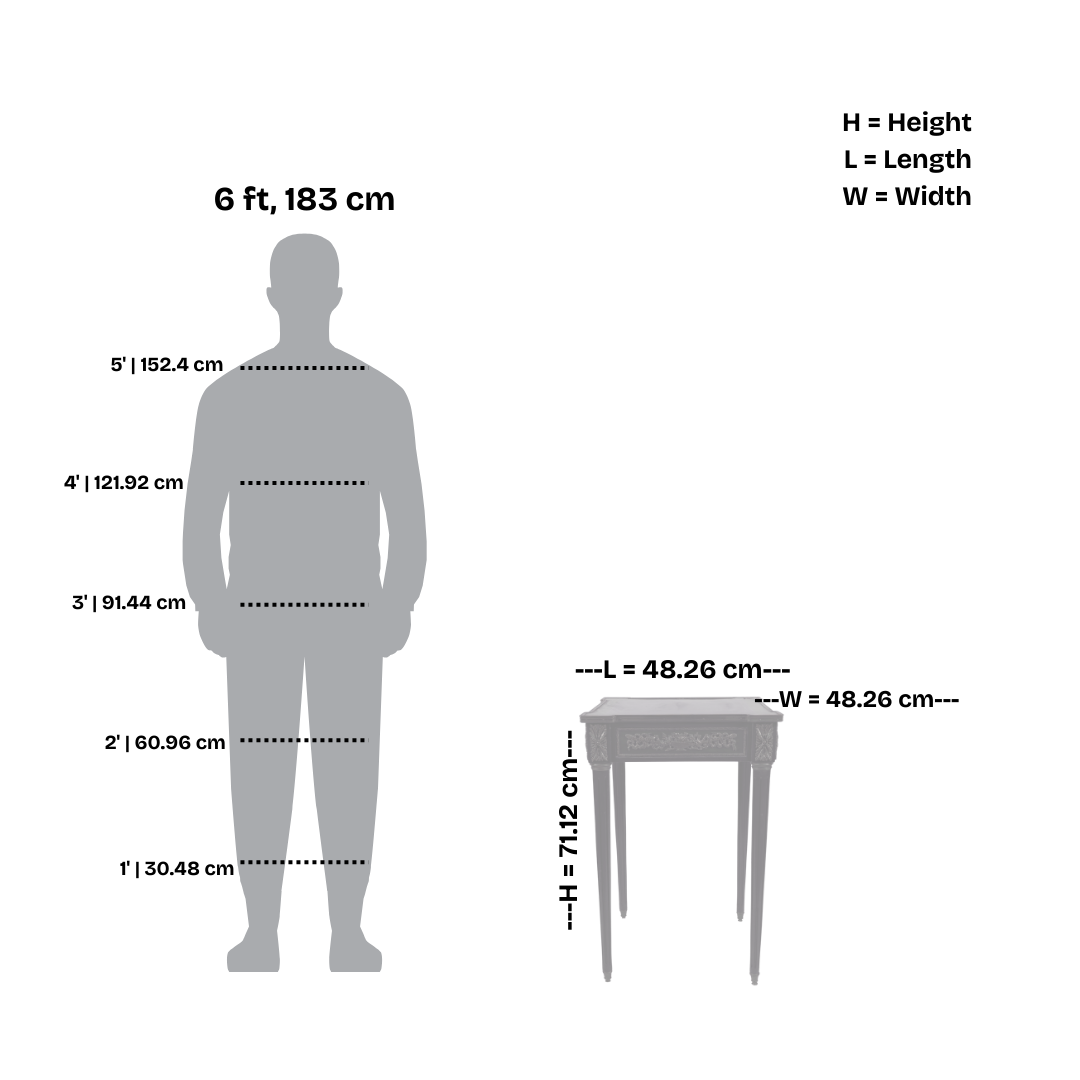 Elegant French Louis XVI Style Side Table with Gilt Bronze Mounts