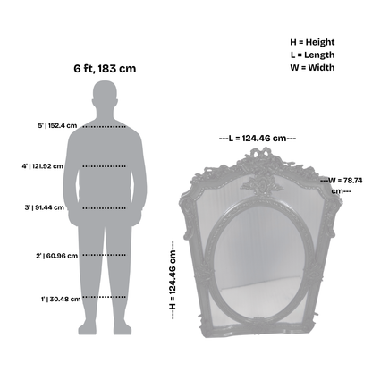 Antique French Giltwood Mirror with Oval Beveled Glass