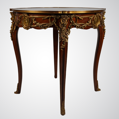 Magnificent Louis XVI Style Mahogany Sideboard with Marble Top and Gilt Bronze Mounts