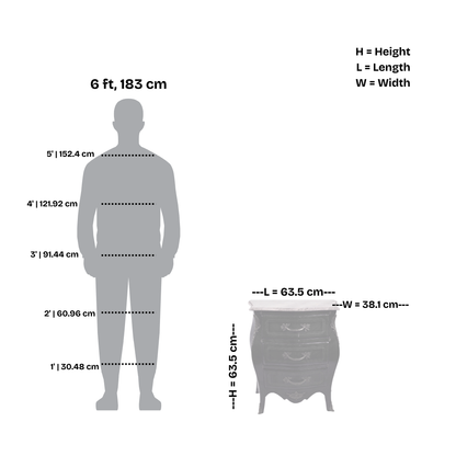 Louis XV Style Marble-Top Chest of Drawers