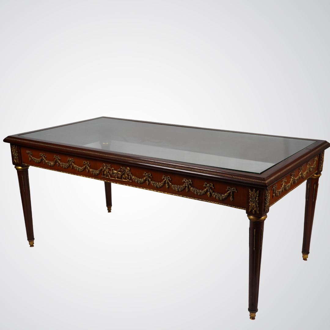Louis XVI Style Gilt Bronze Mounted Mahogany Coffee Table