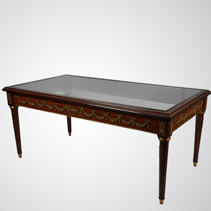 Louis XVI Style Gilt Bronze Mounted Mahogany Coffee Table