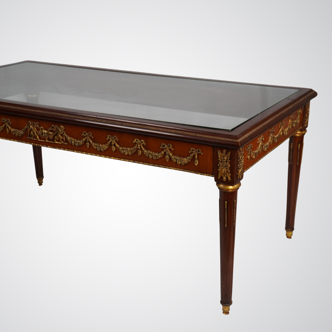 Louis XVI Style Gilt Bronze Mounted Mahogany Coffee Table