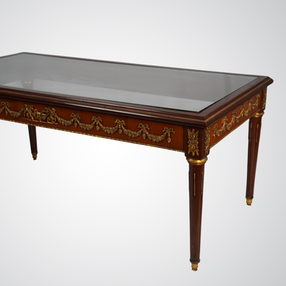 Louis XVI Style Gilt Bronze Mounted Mahogany Coffee Table