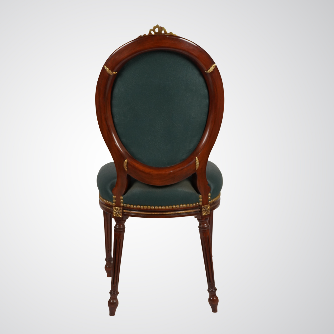French Louis XVI Style Side Chair with Oval Tufted Back