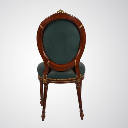 French Louis XVI Style Side Chair with Oval Tufted Back