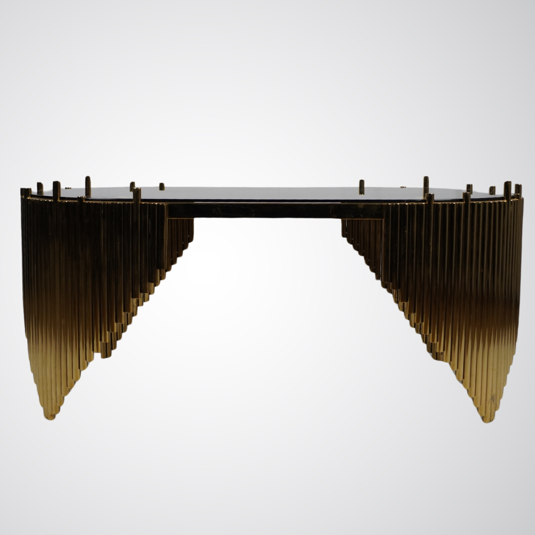 Modern Luxe Black Marble & Gold Coffee Table