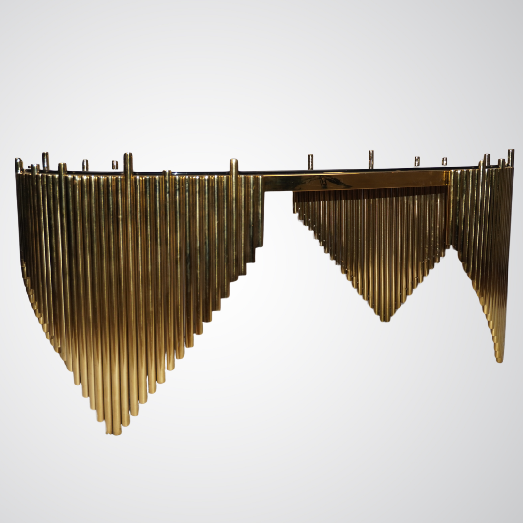 Modern Luxe Black Marble & Gold Coffee Table