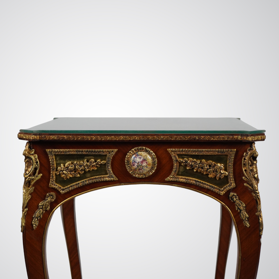 Antique French Louis XV Style Side Table with Gilt Bronze Mounts