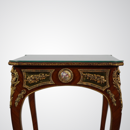 Antique French Louis XV Style Side Table with Gilt Bronze Mounts