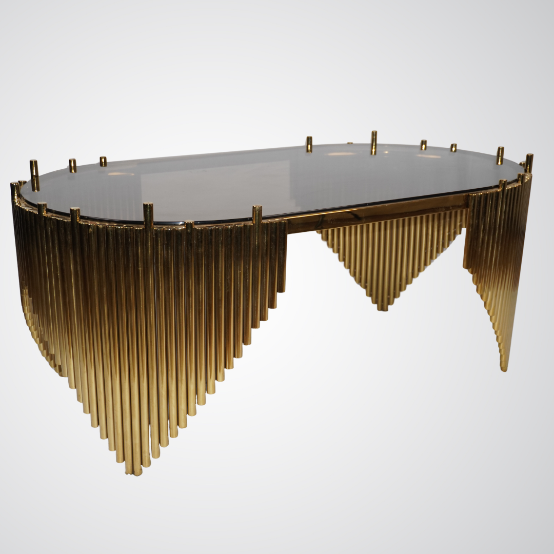 Modern Luxe Black Marble & Gold Coffee Table