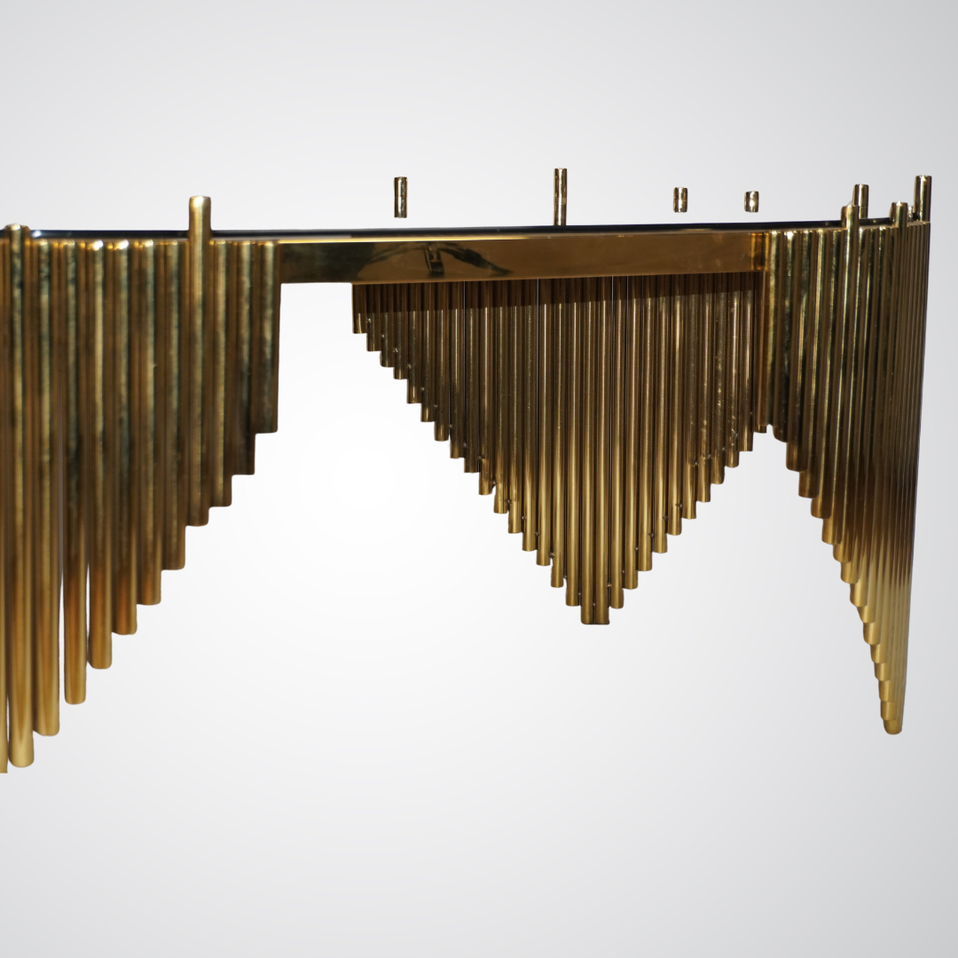 Modern Luxe Black Marble & Gold Coffee Table