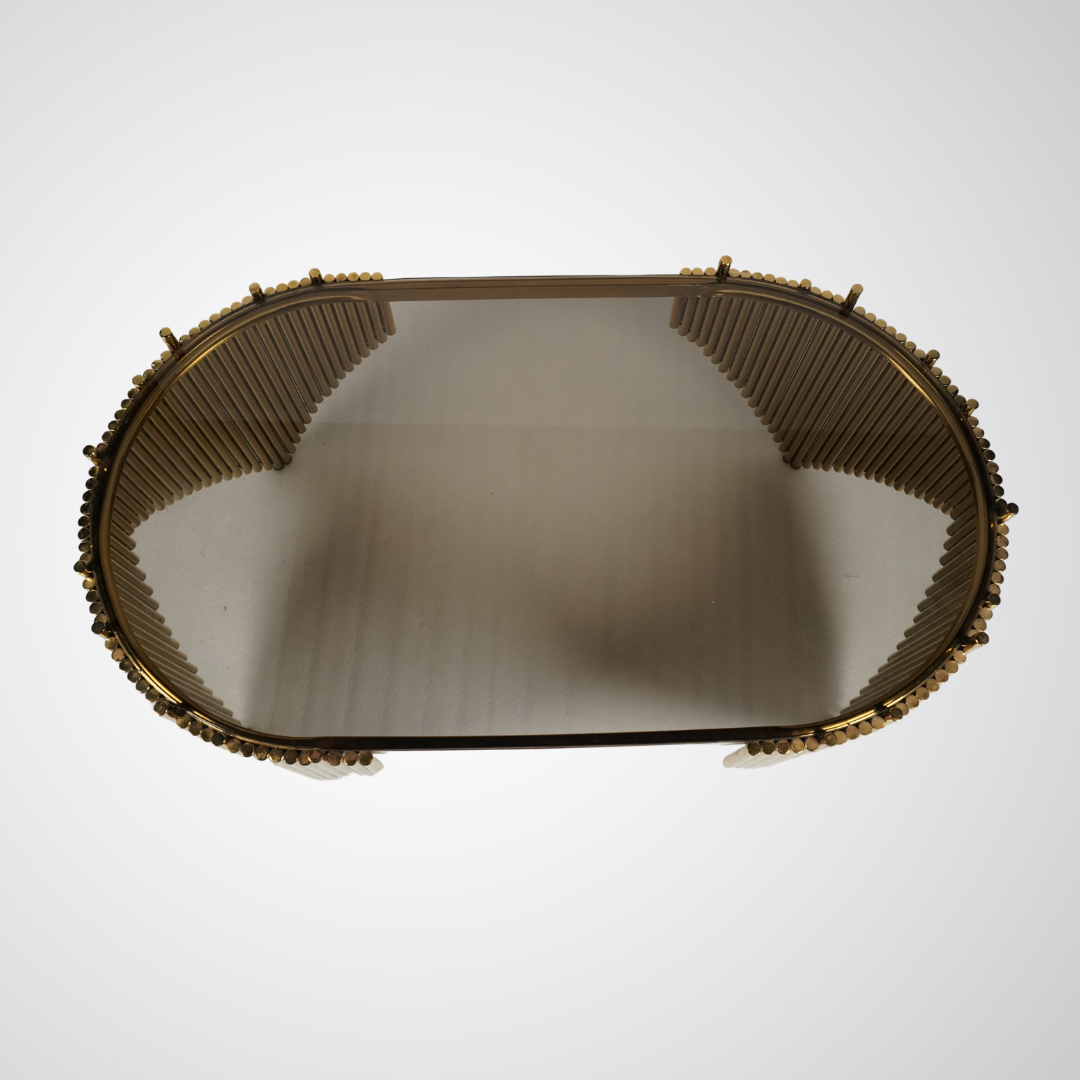 Modern Luxe Black Marble & Gold Coffee Table