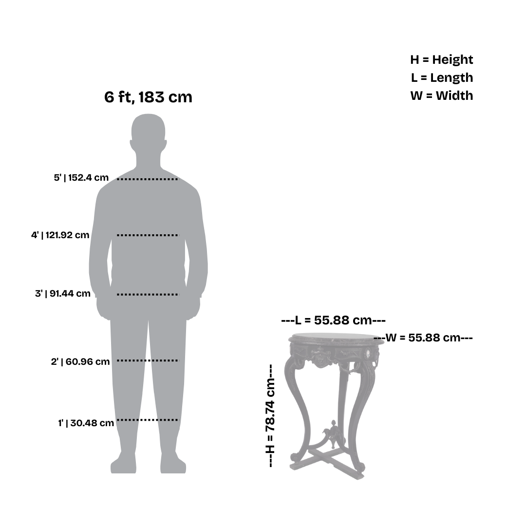 Luxurious French Louis XVI Style Marble-Top Gueridon Table with Bronze Ornaments