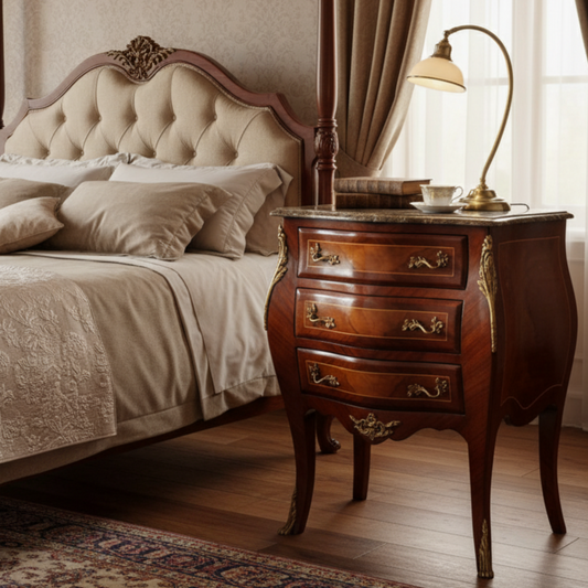 French Louis XV Style Bombe Chest with Marble Top