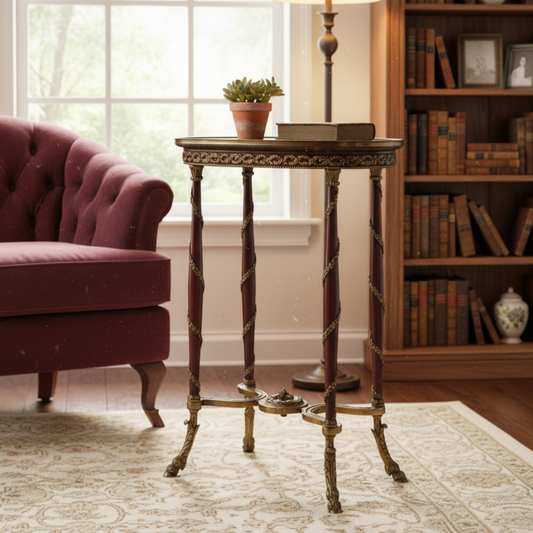 Rococo Revival Console Table with Gilt Accents